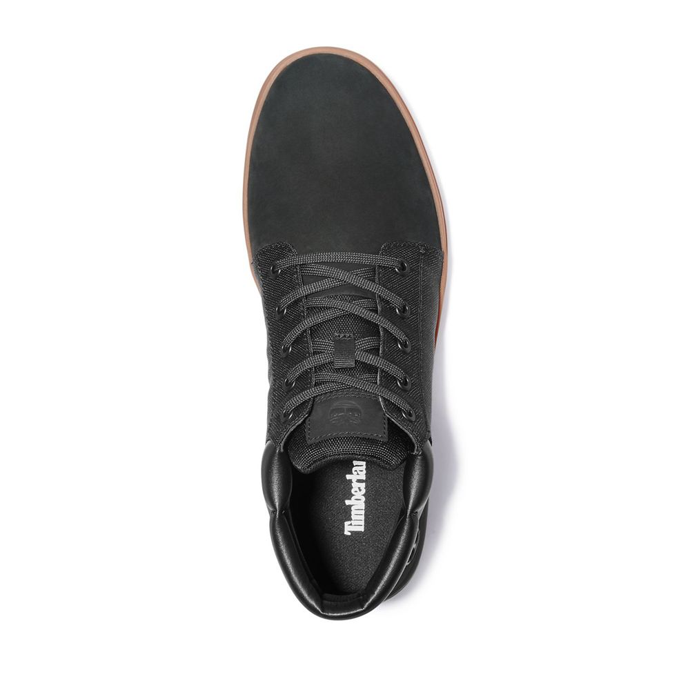 Timberland Chukka Μποτακια Ανδρικα Μαυρα - Davis Square Δερματινα Collar - Greece 7062893-XJ